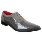 Chaussures homme en daim verni brillant, élégantes et formelles, à lacets, de créateur italien - Knighthood Store