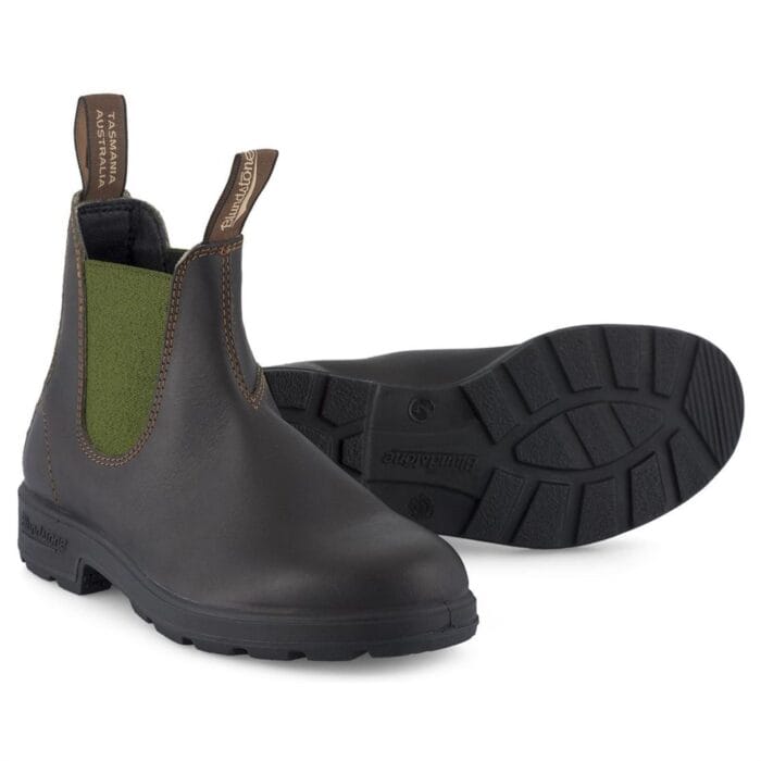 Blundstone 519 Stout Brown Olive Leather Chelsea Boots Unisex Classic - Knighthood Store