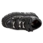 New Rock M.106-S29 TOWER SHOES Metallic Black Leather Biker Gothic Boots - Knighthood Store
