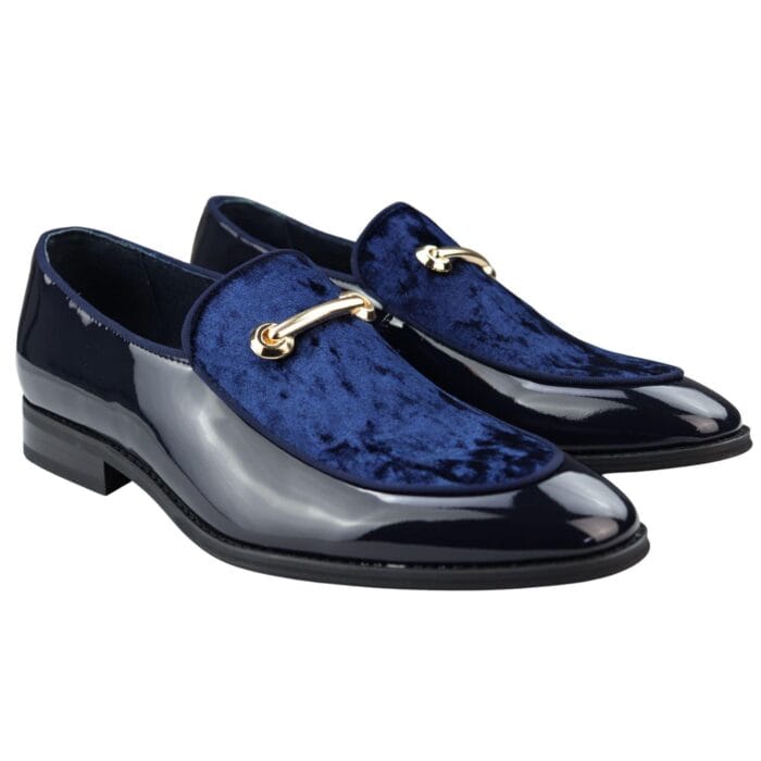 Herren Mokassin Halbschuhe Ledergefüttert Slipper Samt Elegant Formeller Schuh Schwarz Blau Rot - Knighthood Store