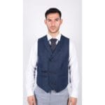 Chaleco cruzado clásico Gatsby Blinders de tweed de espiga para hombre - Tienda Knighthood