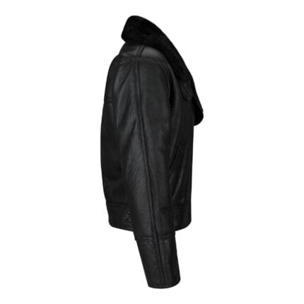 Ladies Vintage 100% Real Sheepskin Jacket Leather Biker Black Aviator Flying - Knighthood Store