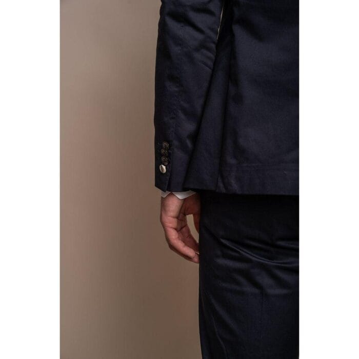 Traje azul marino de dos piezas para hombre, de algodón ligero - Knighthood Store