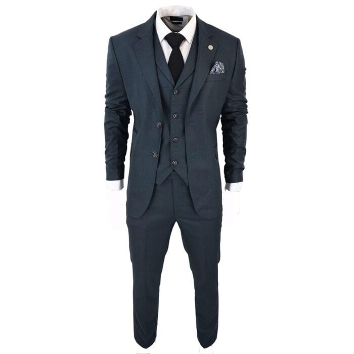 3-teiliger Herrenanzug, klassischer Prince of Wales-Karo, Olivgrün, für Hochzeit, Büro, Retro – Knighthood Store
