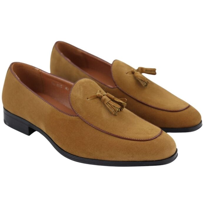 Herren Wildleder-Loafer, elegant, lässig, mit Quaste, Mokassins, Schlupfschuhe - Knighthood Store