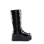 Stivali al ginocchio Demonia TRASHVILLE 518 unisex Goth Punk Rock Nero Vernice Platform - Knighthood Store
