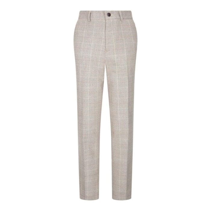 Abito da ragazzo a quadri in tweed beige marrone, 3 pezzi, stile vintage retrò classico - Knighthood Store