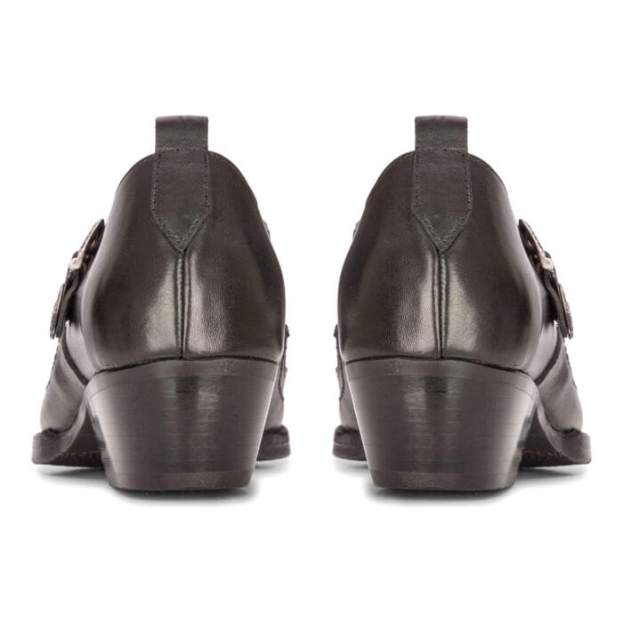 Mens Western Buckle Shoes Vintage Real Leather Dancing Riding Cowboy Classic - Knighthood Store