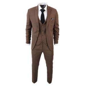 Abito classico marrone da uomo, 3 pezzi, su misura, stile vintage, per ufficio, matrimonio e ballo di fine anno - Knighthood Store