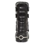 New Rock Boots M-422-S1 Unisex Metallic Black Leather Platform Gothic Boots - Knighthood Store