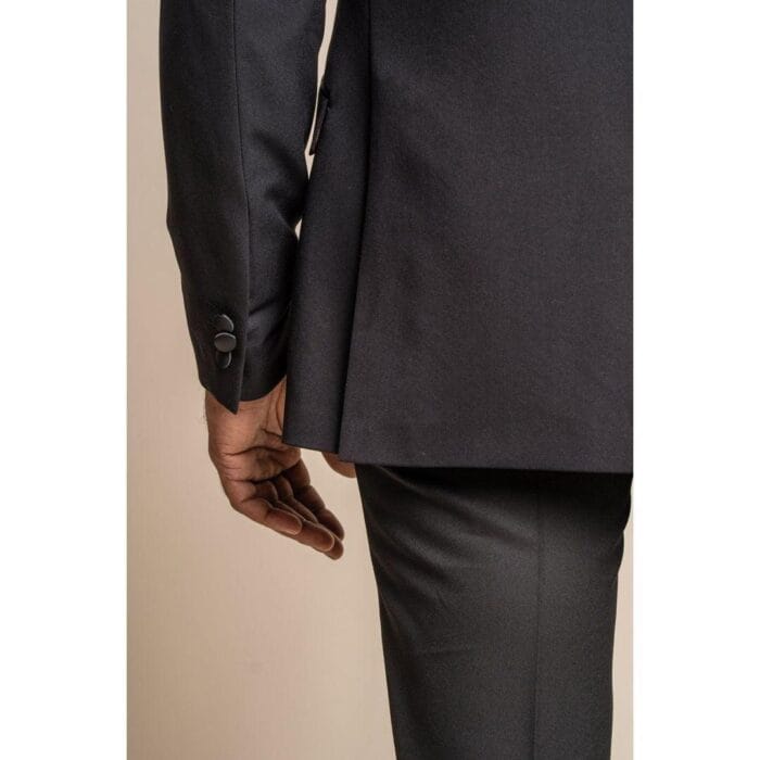 Traje clásico de dos piezas con cuello de pico para hombre, color negro - Knighthood Store