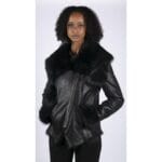 Womens Short Toscana Sheepskin Cross Zip Soft Classic Slim Fit Winter Warm - Knighthood Store