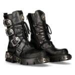 New Rock 391 S1 Reactor Boots Goth Metallic Alle Größen Unisex Schwarz Wadenlang - Knighthood Store