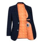 Completo da ragazzo blu a 3 pezzi, a quadri blu navy, per matrimonio, ballo di fine anno, stile vintage su misura - Knighthood Store