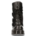 New Rock 391-S18 Schwarze Lederstiefel mit halbhoher Schafthöhe - Knighthood Store