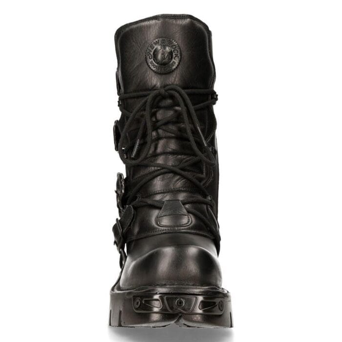 Botas de media caña de cuero negro New Rock 391-S18 - Tienda Knighthood