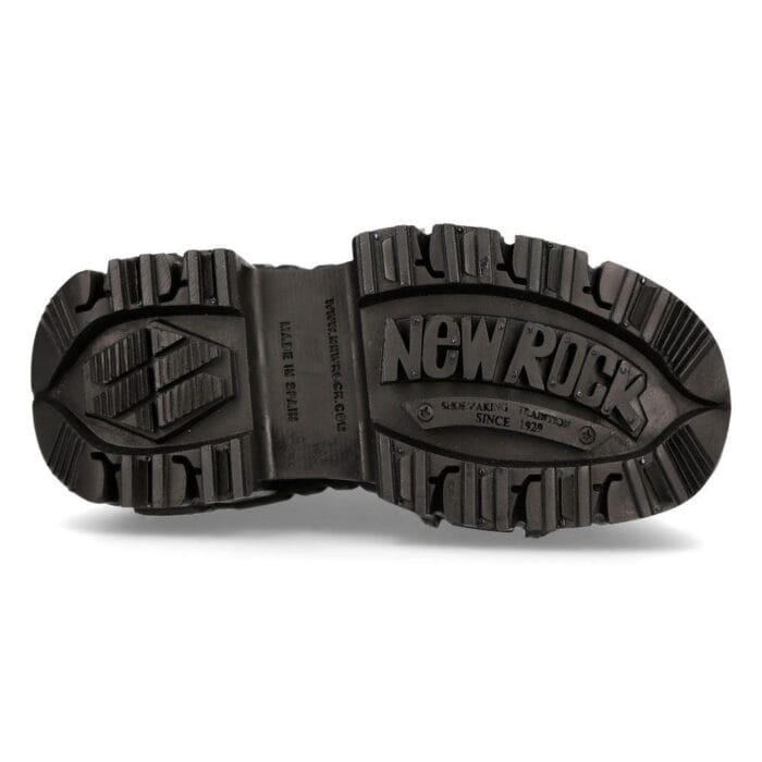 New Rock MILI083CCT-C4 Metallic Schwarze Leder Militärstiefel Punk Goth Rock - Knighthood Store