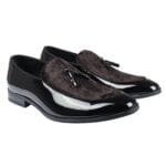 Herren-Loafer, Schlupfschuhe, Lederfutter, Quaste, Samtdetails, Lackleder, formeller Schuh - Knighthood Store