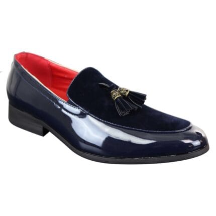 Mocasines de conducción para hombre, de piel sintética brillante, con borlas y charol, estilo informal elegante - Knighthood Store