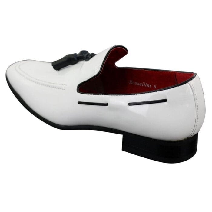 Mocassini da uomo in pelle verniciata lucida con nappe, eleganti e casual - Knighthood Store