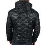 Giacca trapuntata in vera pelle da uomo con cappuccio, casual - Knighthood Store