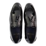 Herren Slipper mit Quaste, schwarz, glänzend, Lackleder, elegant, lässig, formell, Retro, zum Autofahren – Knighthood Store
