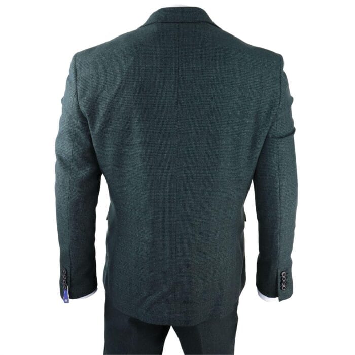 Abito da uomo a tre pezzi a quadri in tweed verde oliva, vestibilità su misura, stile classico Peaky - Knighthood Store
