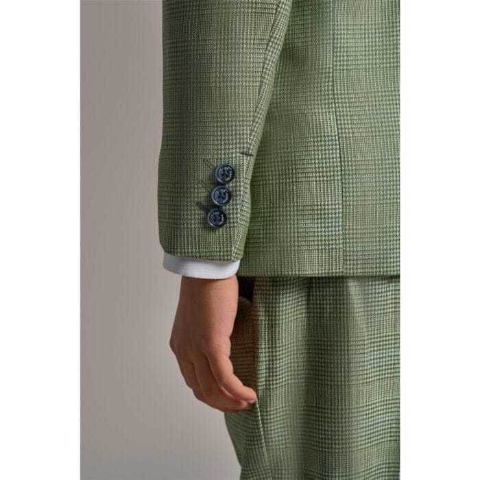 Completo da uomo in tweed a quadri verde salvia, 3 pezzi, su misura, per matrimonio - Knighthood Store