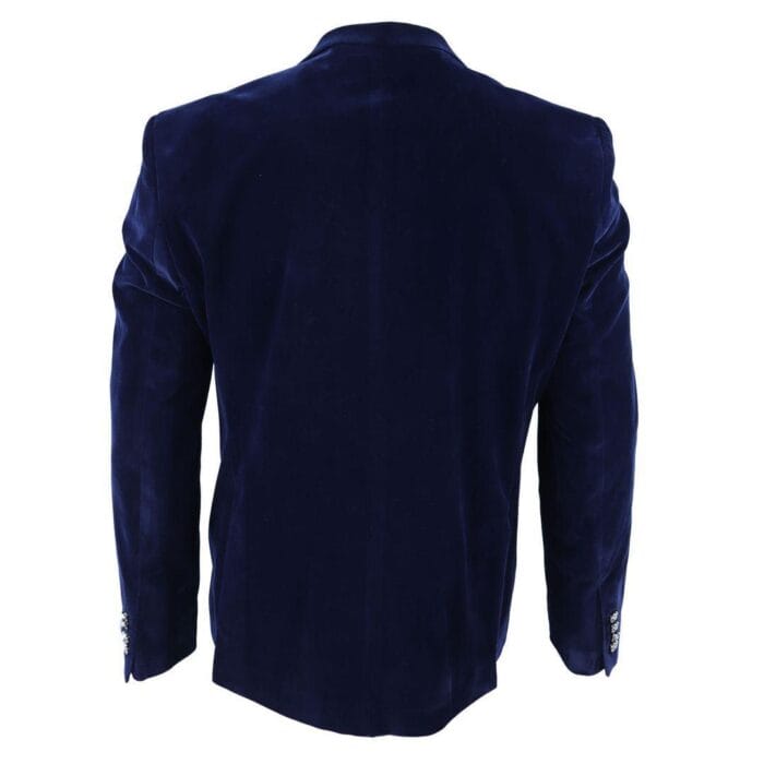 Mens Soft Velvet 1 Button Dinner Jacket Tuxedo Blazer Smart Casual Tailored Fit - Knighthood Store