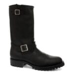 Stivali militari alti da uomo in vera pelle, neri, stile Ginders Wild One, stile punk rock gotico - Knighthood Store