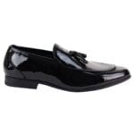 Herren Slipper mit Quaste, schwarz, glänzend, Lackleder, elegant, lässig, formell, Retro, zum Autofahren – Knighthood Store
