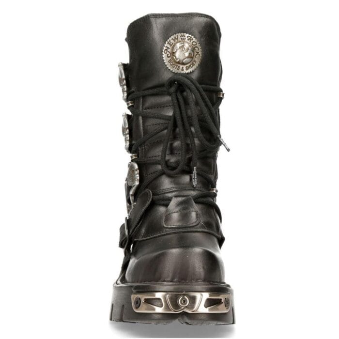 New Rock 391 S1 Reactor Boots Goth Metallic Alle Größen Unisex Schwarz Wadenlang - Knighthood Store