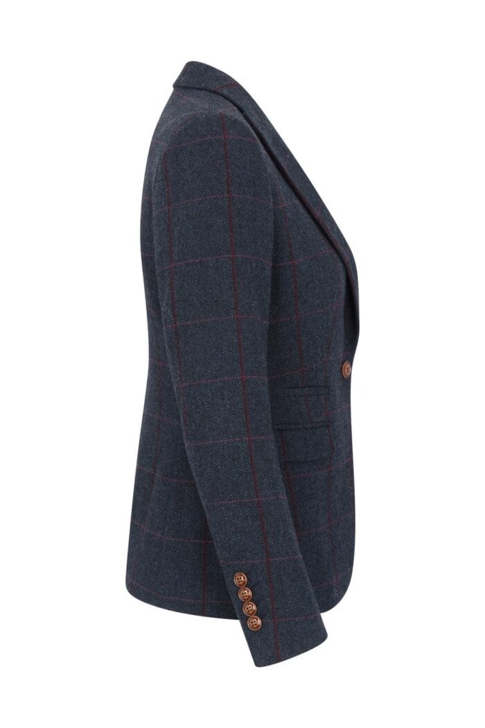 Blazer de tweed para mujer, chaqueta entallada de cuadros con espiga - Tienda Knighthood