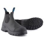 Botas Chelsea Blundstone 910 de cuero negro con punta de acero y botines de seguridad resistentes - Knighthood Store