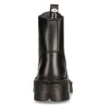 New Rock M-MILI084N-S Unisex Metallic Black 100% Leather Platform Military Boots - Knighthood Store