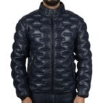 Giacca trapuntata in vera pelle da uomo, casual, lunghezza vita - Knighthood Store