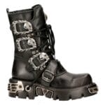 New Rock 391 S1 Reactor Boots Goth Metallic Alle Größen Unisex Schwarz Wadenlang - Knighthood Store