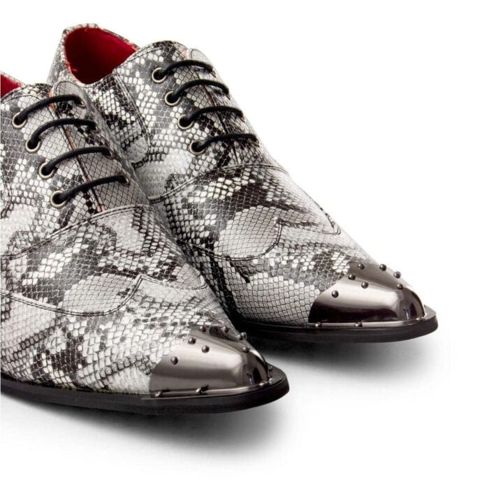 Zapatos de punta de metal para hombre, de ante, charol, con cordones, estilo vaquero, baile italiano - Knighthood Store