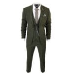 Men's 3 Piece Suit Wool Tweed Green Blue Brown Check 1920s Gatsby Formal Dress Suits - Knighthood Store
