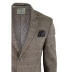 Blazer Blinders da uomo in tweed a spina di pesce, grigio, blu navy e marrone, vestibilità vintage - Knighthood Store