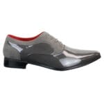 Chaussures homme en daim verni brillant, élégantes et formelles, à lacets, de créateur italien - Knighthood Store