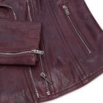 Damen Echtleder Bikerjacke Cross Zip Soft Slim Fit Brando Hellbraun Braun Schwarz Rot Gelb - Knighthood Store