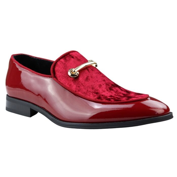 Herren Mokassin Halbschuhe Ledergefüttert Slipper Samt Elegant Formeller Schuh Schwarz Blau Rot - Knighthood Store