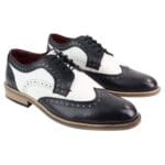 Mens Real Full Leather Gatsby Shoes Classic Leather 1920s Italian Smart Formal - Knighthood Store