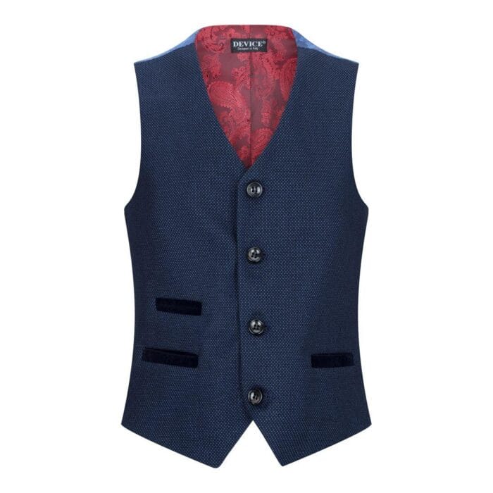 Traje de tweed azul marino de tres piezas para niño, estilo ojo de pájaro, elegante, formal, para boda, clásico, años 20 - Knighthood Store