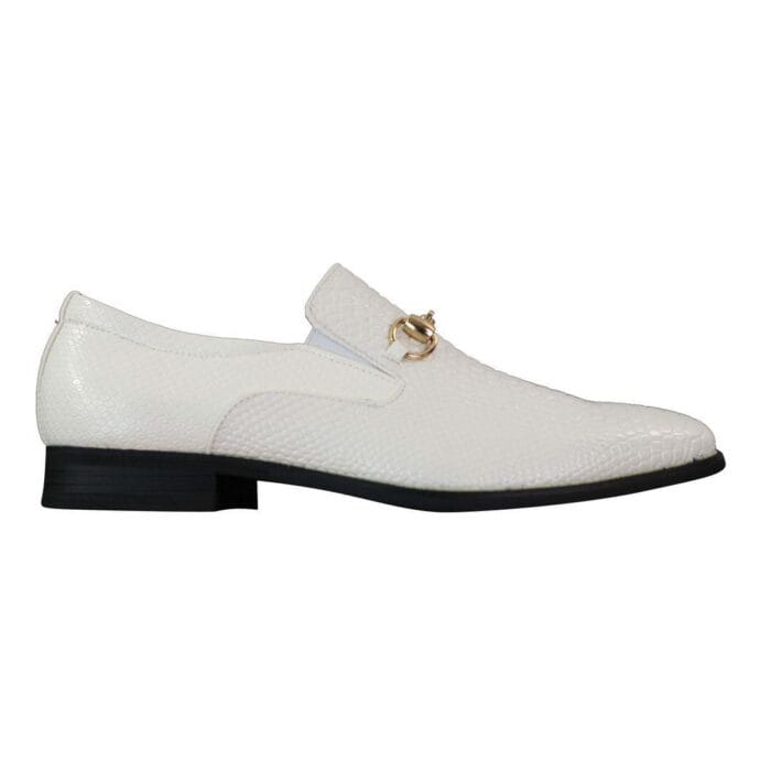 Herrenschuhe aus schwarzem Lackleder mit glänzender PU-Schlangen-Krokodilleder und goldener Schnalle - Knighthood Store