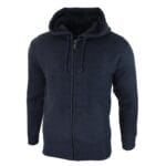 Chaqueta con capucha para hombre, forro polar, tejido de punto, cálida, informal, con cremallera, para invierno - Knighthood Store