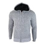 Chaqueta con capucha para hombre, forro polar, tejido de punto, cálida, informal, con cremallera, para invierno - Knighthood Store