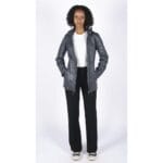 Womens Real Leather Parka Jacket 3/4 Fur Hood Zipped Brown Tan Grey Tailored Fit - Knighthood Store