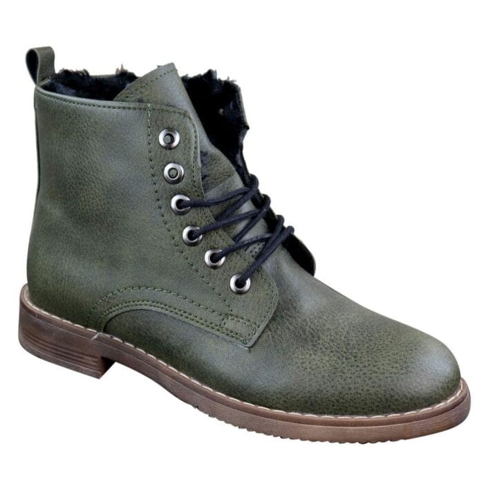 Stivaletti da uomo con lacci e cerniera, foderati in pile di pelliccia, caldi, casual, da trekking, militari - Knighthood Store